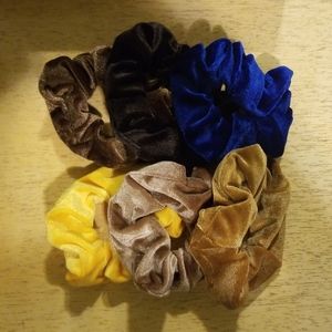 6 Velvet Scrunchies